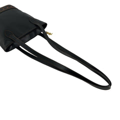YVES SAINT LAURENT Yves Saint Laurent Cutout YSL Logo Charm Leather Semi-Shoulder Bag Black 35790 — Like New