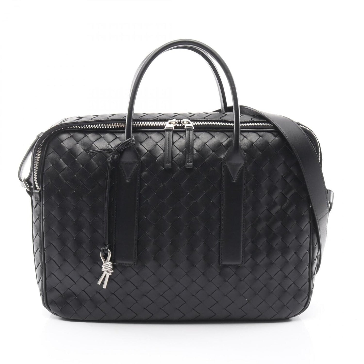 Bottega Veneta Getaway Intrecciato 2-Way Briefcase Handbag Leather Men's Black 766361 V2HL1
