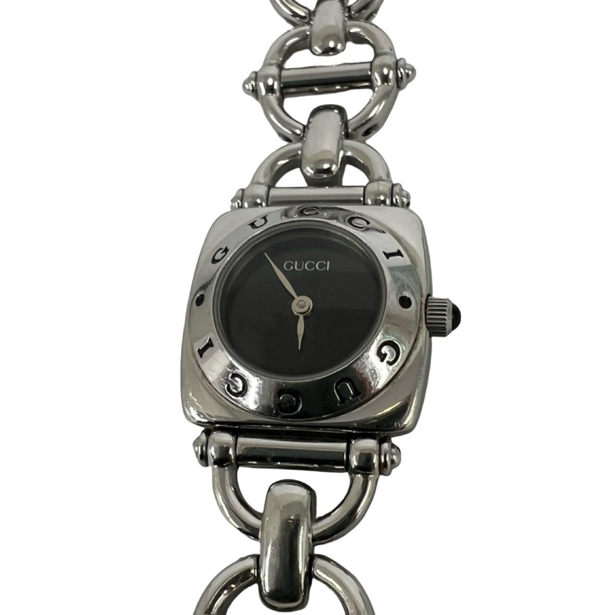 GUCCI Horsebit Chain Stainless Steel Quartz Wristwatch, Silver, 37483 — Good