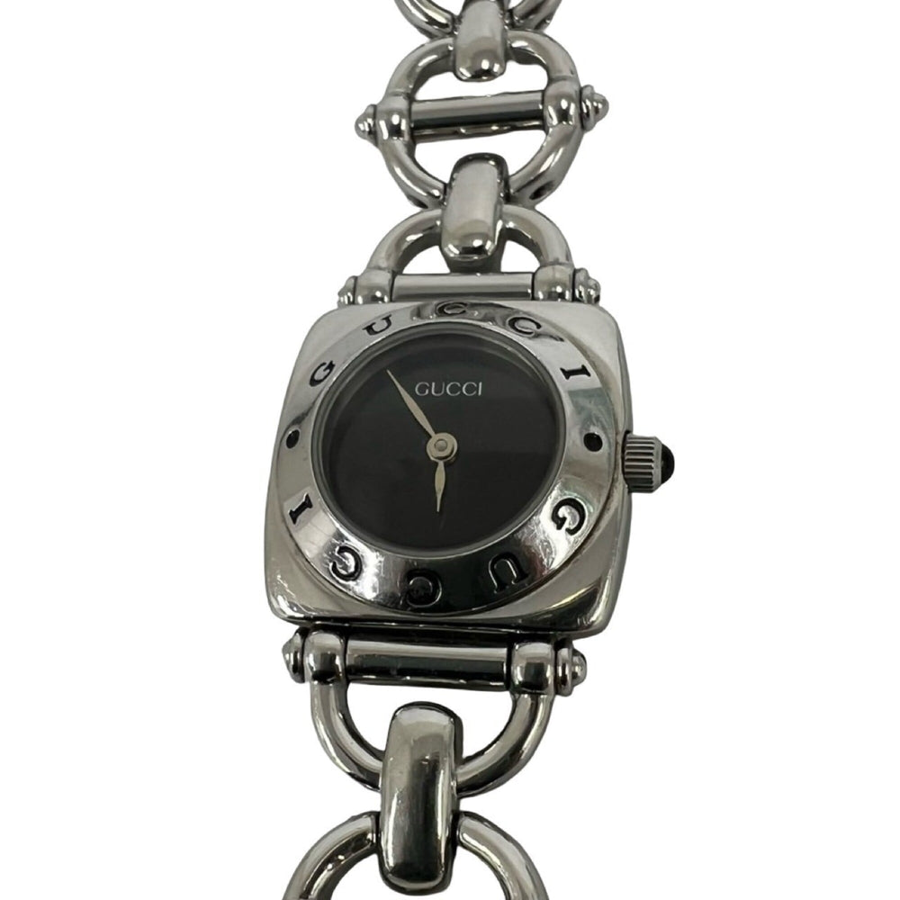 GUCCI Horsebit Chain Stainless Steel Quartz Wristwatch, Silver, 37483 — Good
