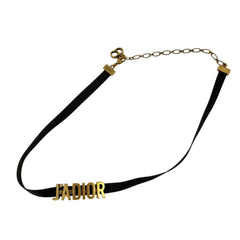 Christian Dior J'A DIOR Logo Choker Necklace, Gold Color, Women's — Like New