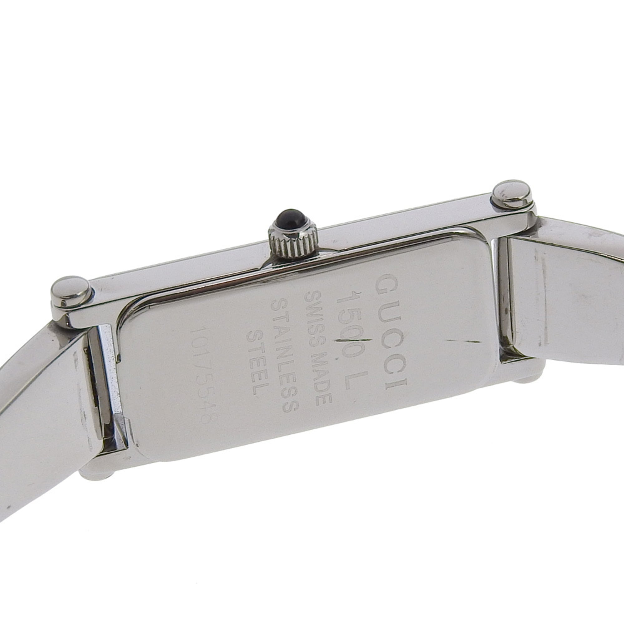 Gucci GUCCI Watch 1500L Stainless Steel Quartz Analog Display Gray Dial Women's — Very Good