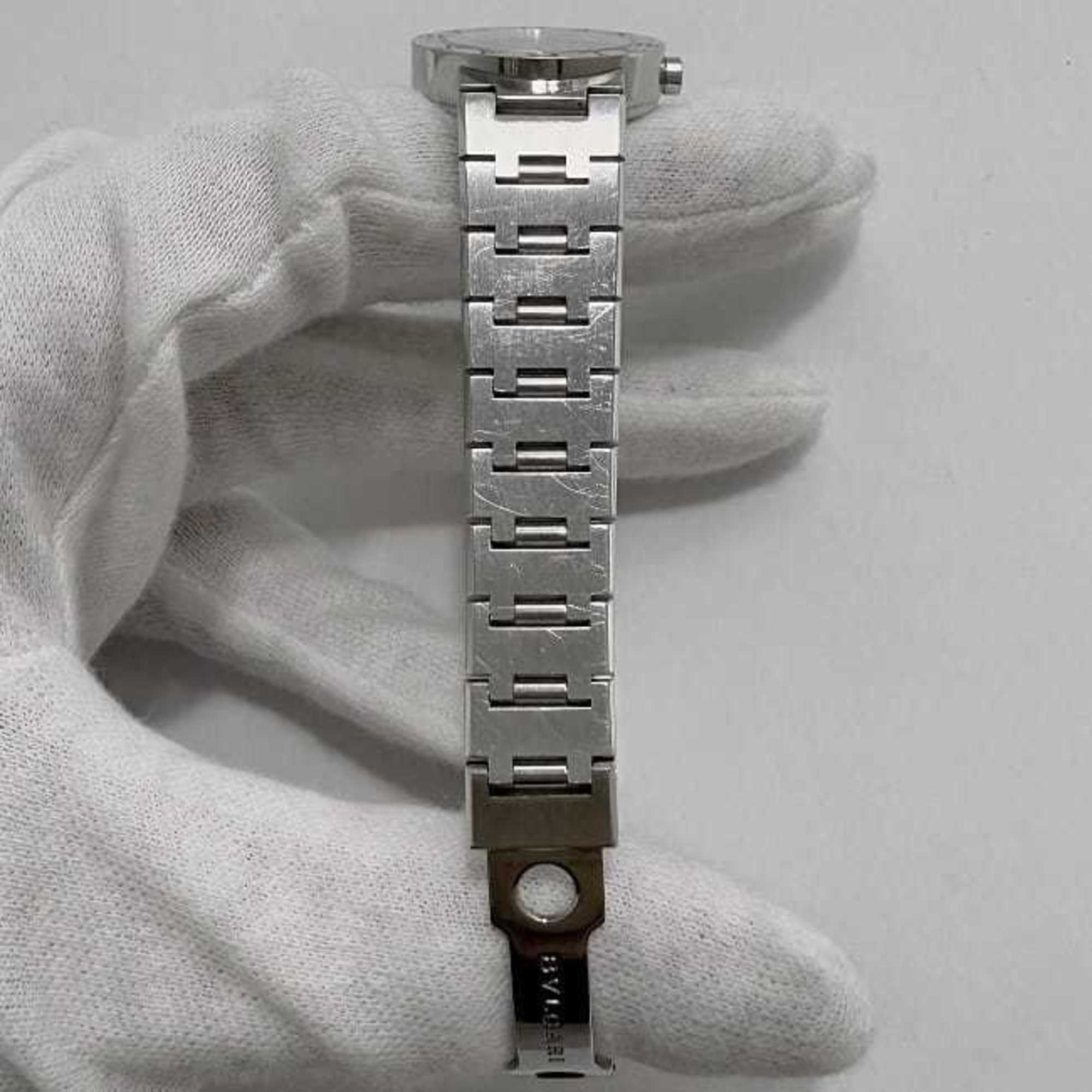 Bvlgari Watch f-21814 Black Silver BB23SS Ladies SS Quartz BVLGARI Dial Battery Operated — Very Good