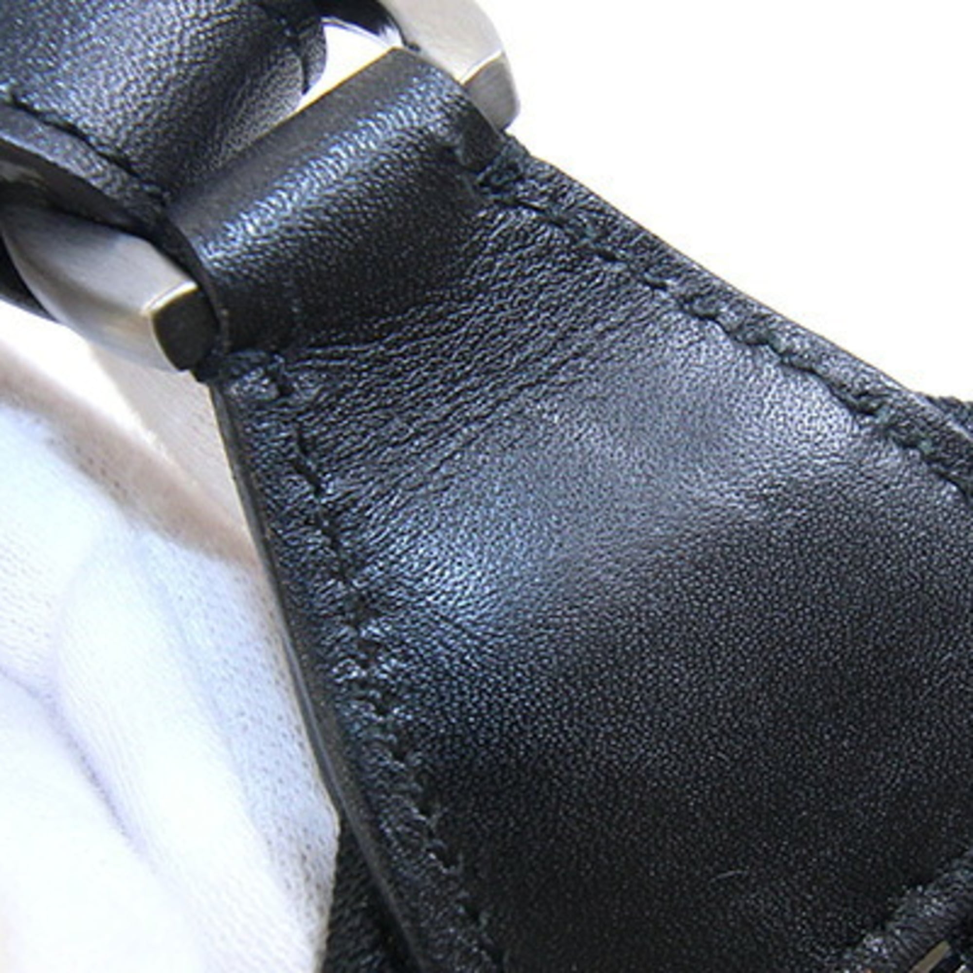 Salvatore Ferragamo Ferragamo Gancini 22 3690 Black Nylon Leather Handbag Pouch for Women Salvatore — Like New