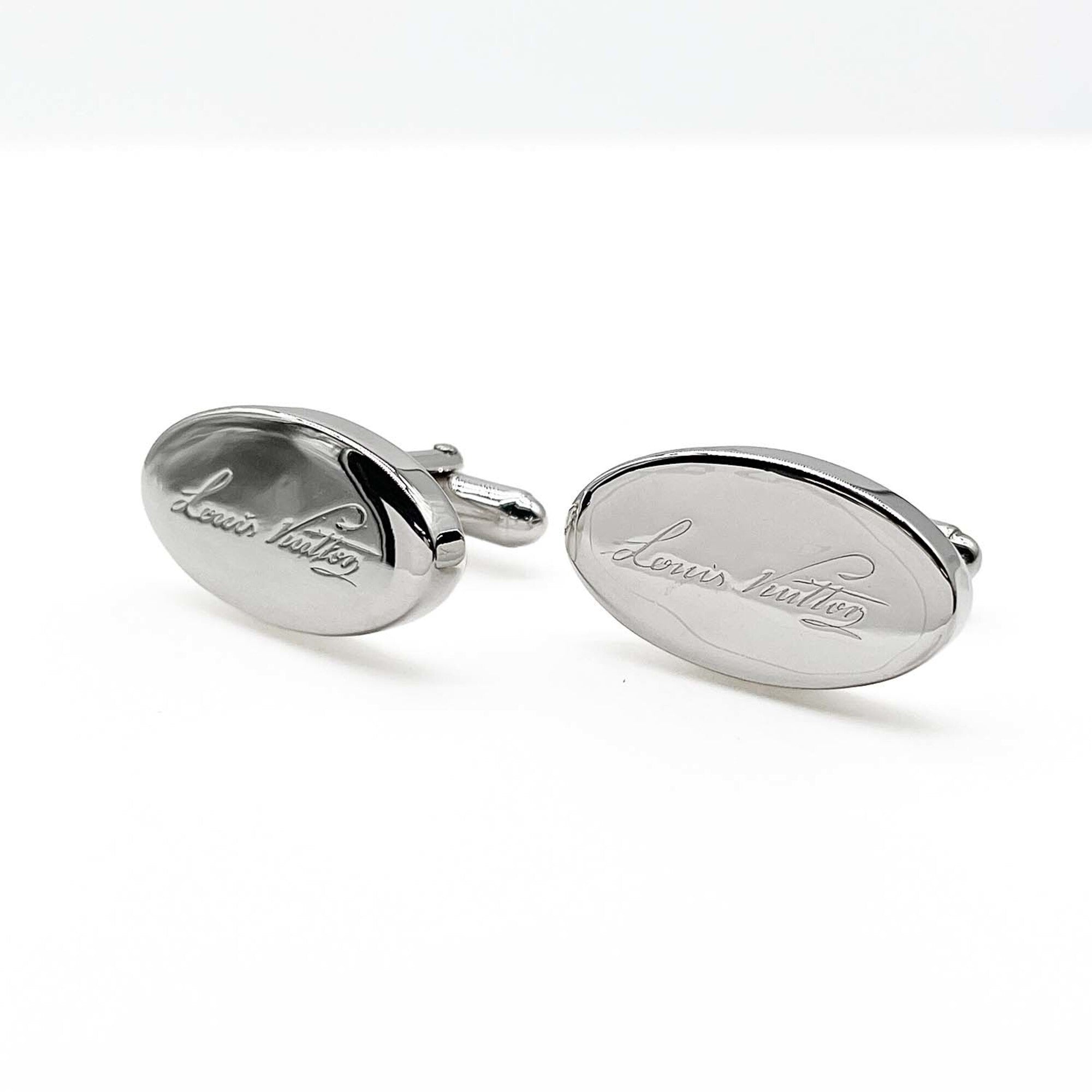 LOUIS VUITTON Logo Cufflinks, Ag925 Silver, Men's — Like New