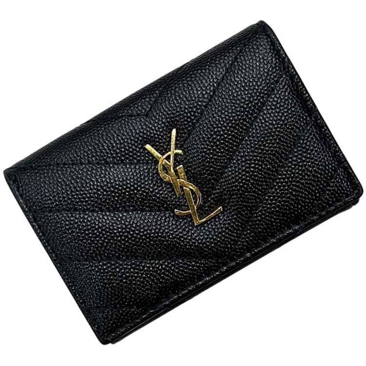 Saint Laurent Tri-fold Wallet Origami Tiny Black Monogram TGN 668274 0622 YSL Leather SAINT LAURENT PARIS