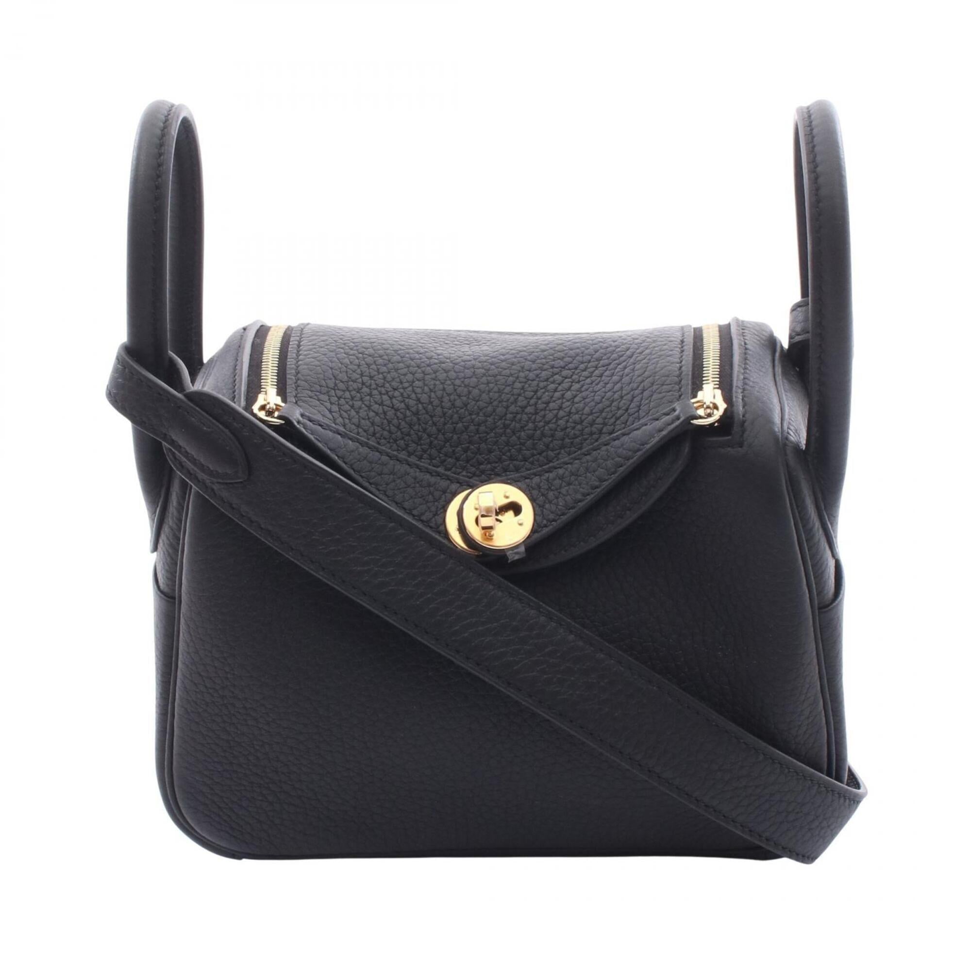 Hermes Lindy Mini Shoulder Bag/Handbag, Taurillon Clemence Leather, Women's, Black — New - Store Return