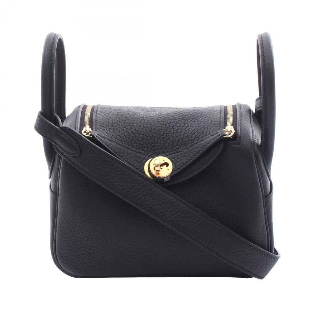 Hermes Lindy Mini Shoulder Bag/Handbag, Taurillon Clemence Leather, Women's, Black — New - Store Return