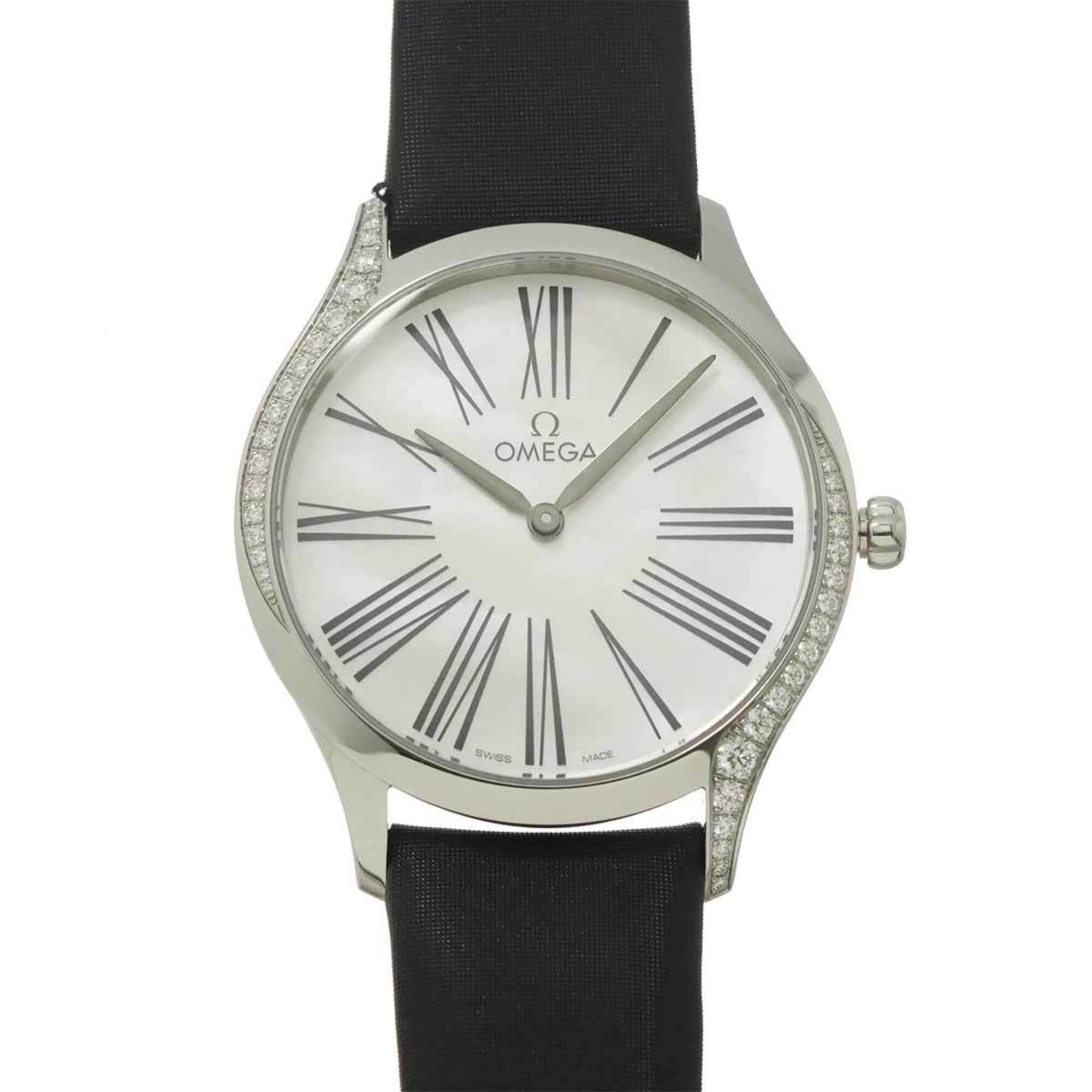 Omega De Ville Tresor 428 17 36 60 04 001 Women's Watch Diamond Bezel White Quartz — Very Good