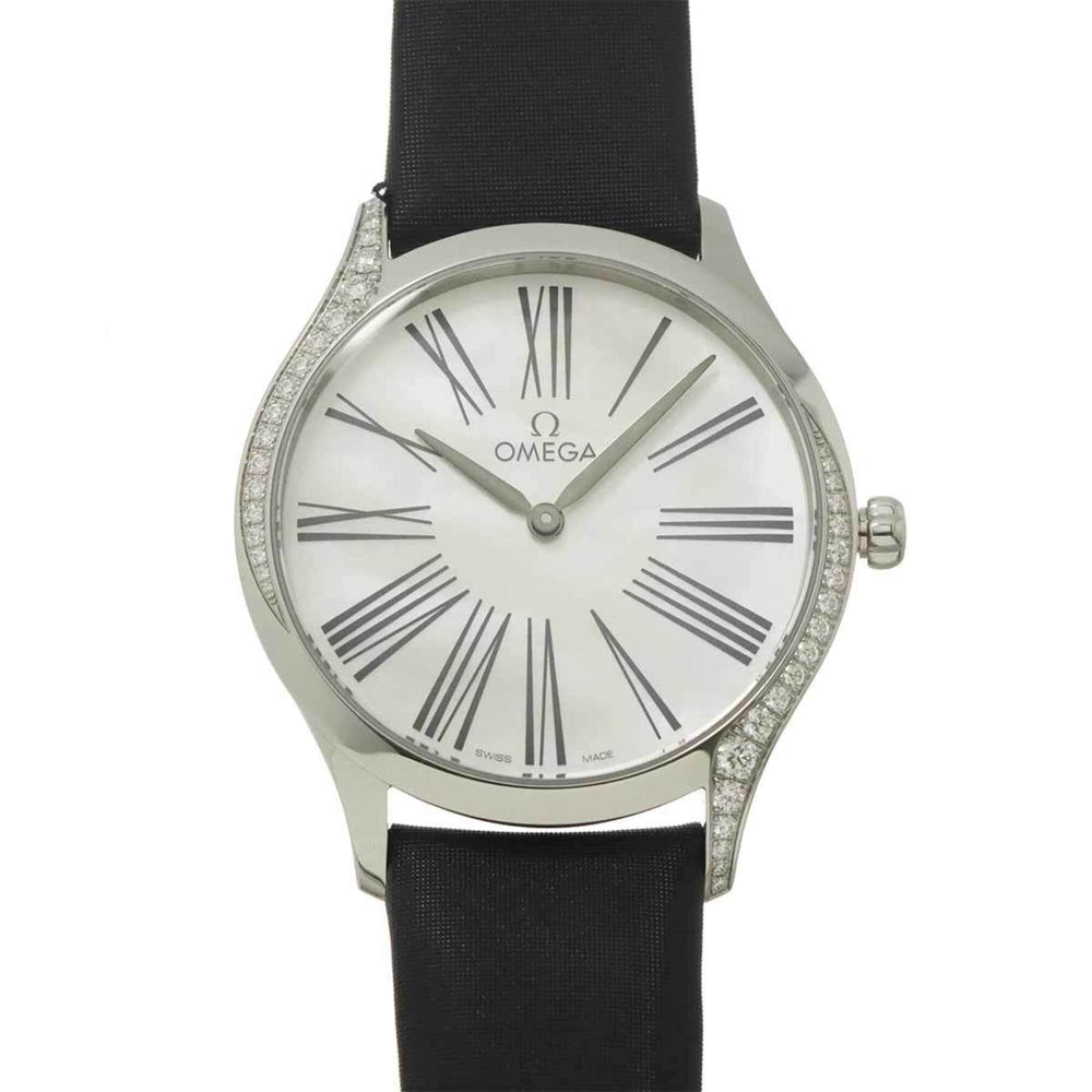 Omega De Ville Tresor 428 17 36 60 04 001 Women's Watch Diamond Bezel White Quartz — Very Good