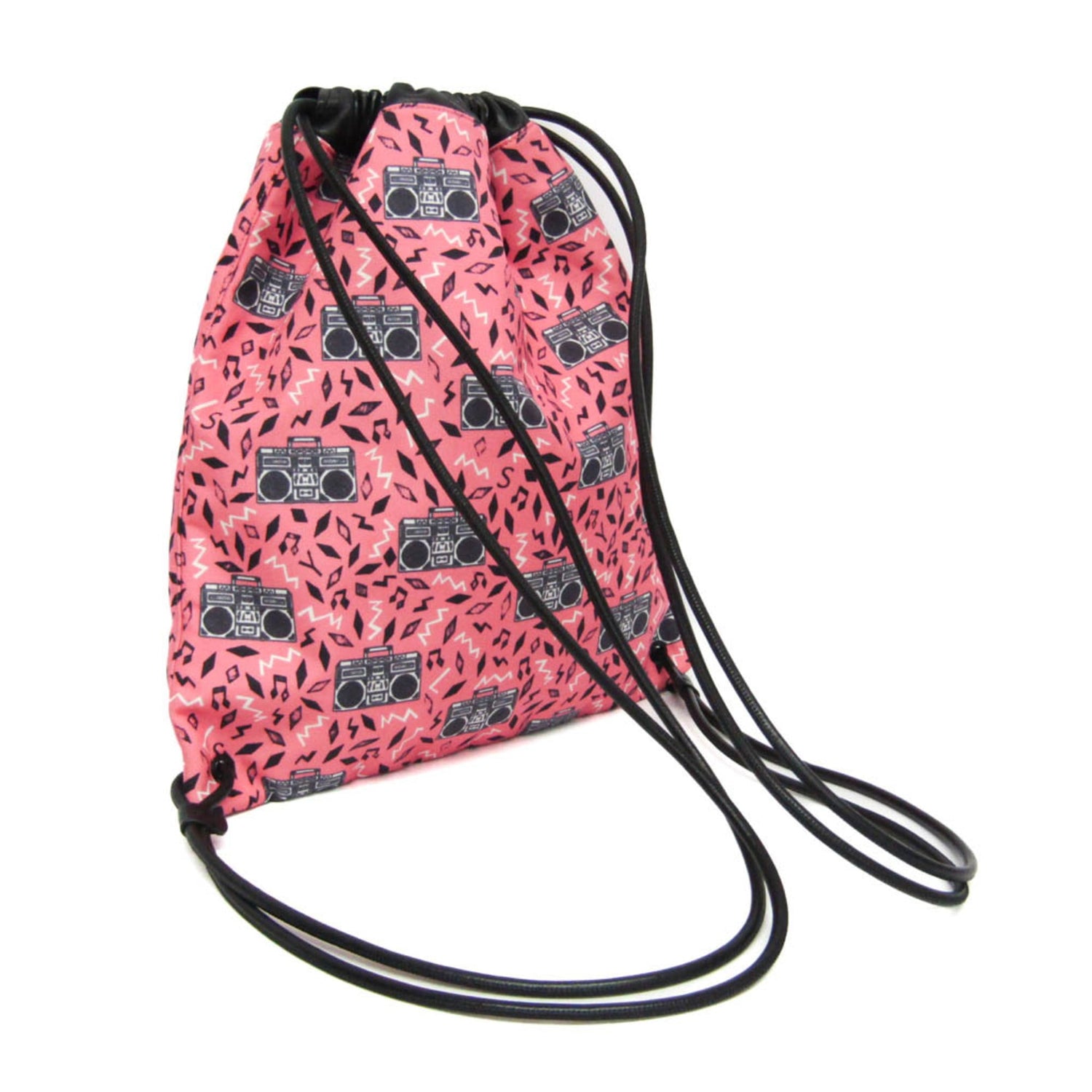 Saint Laurent Teddy Drawstring Bag 553919 Men,Women Leather,Canvas Backpack Black,Pink