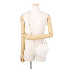 Chanel Chain Shoulder Bag Matelassé Heart Shape Lambskin AS3191 CHANEL Handbag White Women's — Like New