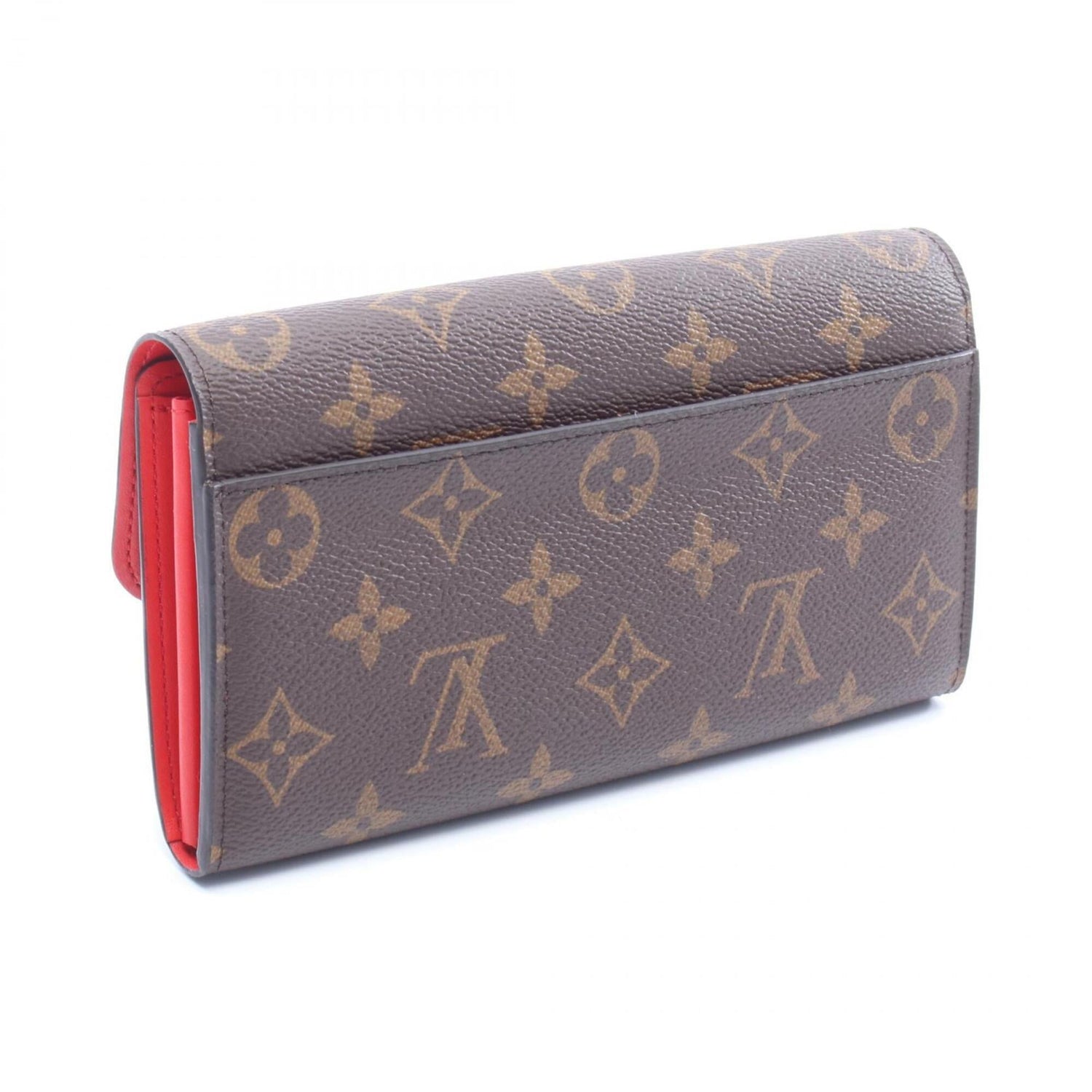 Louis Vuitton Portefeuille Flower Bi-fold Long Wallet, Leather, Monogram, Women's, Brown/Red, M62566