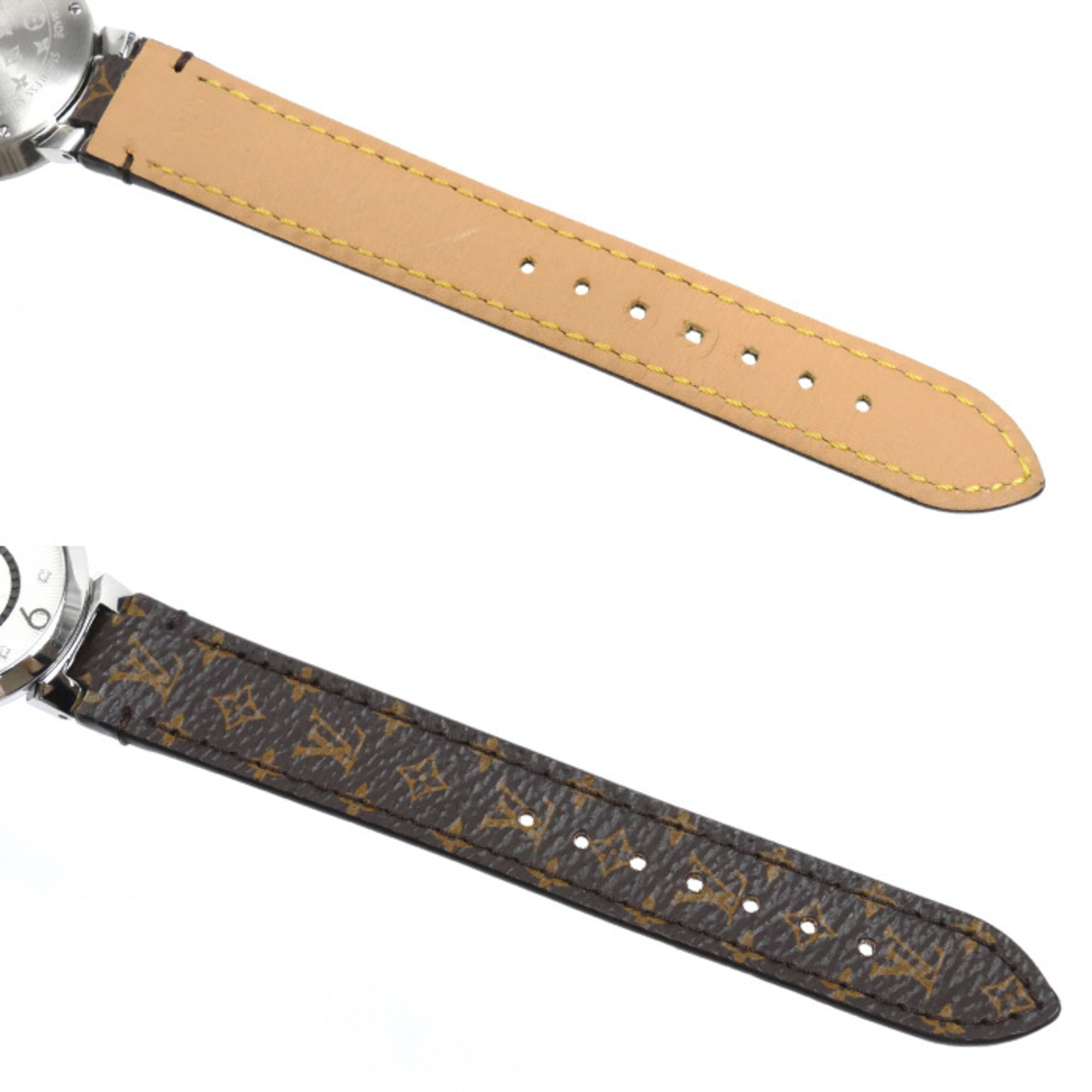LOUIS VUITTON Tambour Slim 8PD Watch, Battery Operated, Q12MG, Women's — Very Good