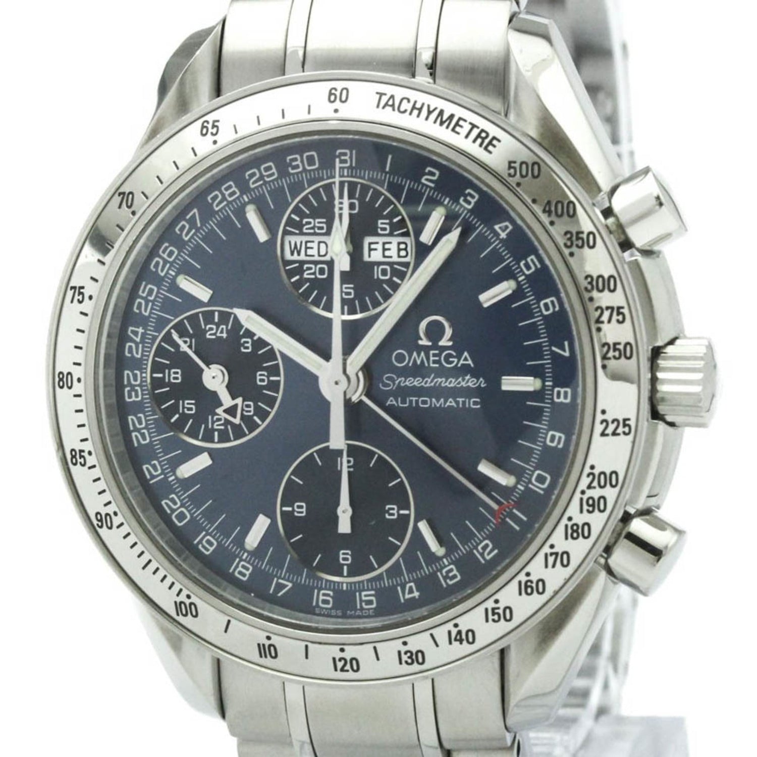 OMEGA Speedmaster Triple Date Steel Automatic Watch 3523.80 Polished