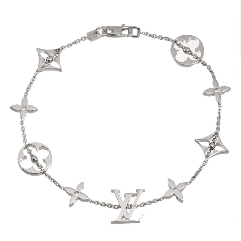 Louis Vuitton Monogram Bracelet, 19cm, 18K White Gold (750) — Like New