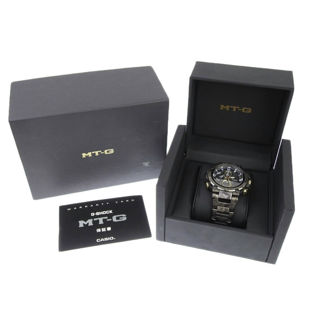 CASIO G-Shock MTG B1000 DCM 1AJF Black Dial Watch Metal SS Radio Solar 48mm Men's — Very Good