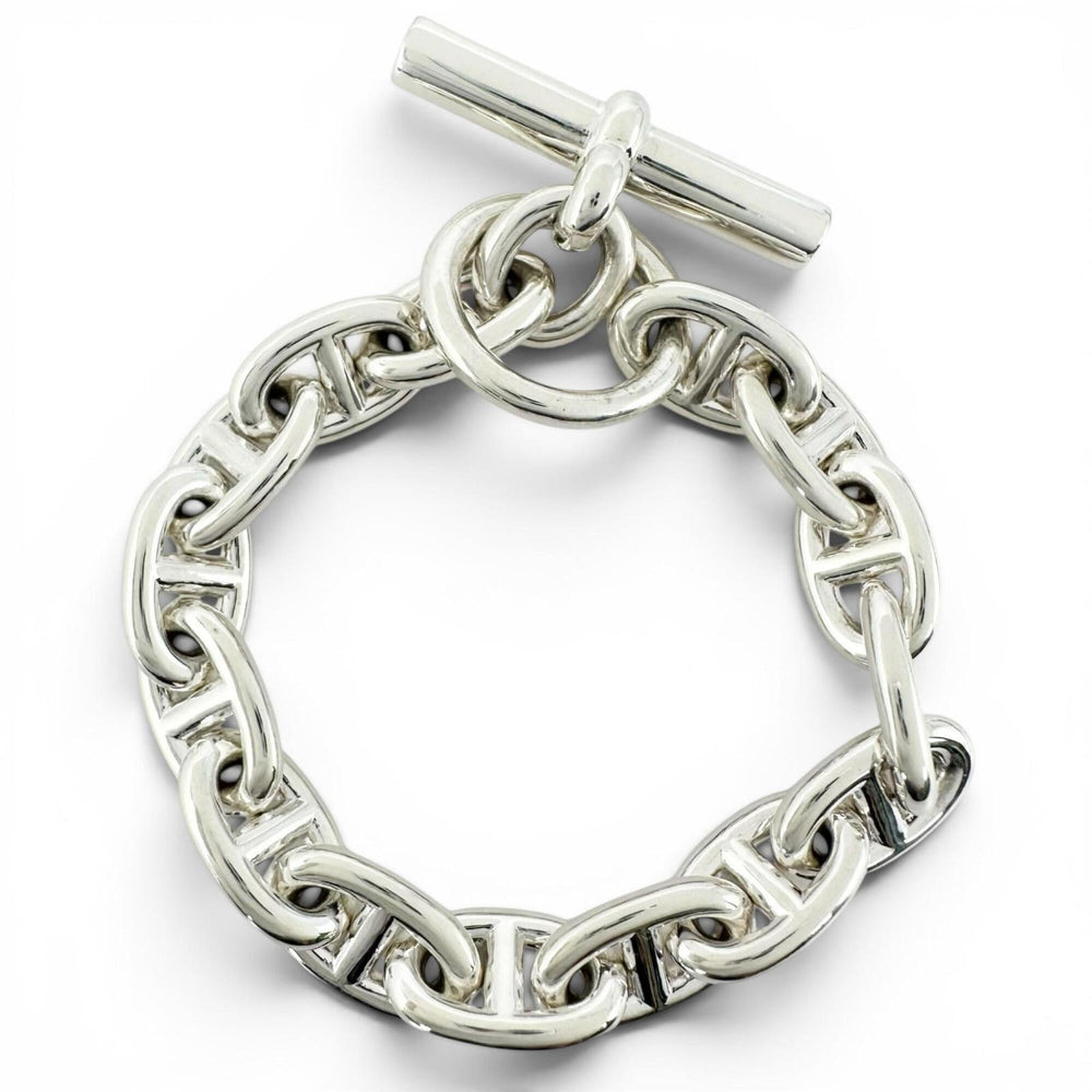 HERMES Chaine d'Ancre PM bracelet, AG925 15 links, silver, made in France, 2021 model, weight 34.15g, women's — Like New
