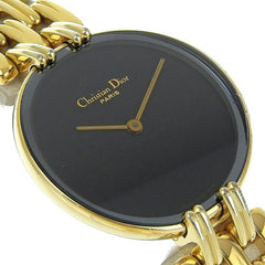 Christian Dior Bakira Watch D46-154-4 Gold Plated Quartz Analog Display Black Dial Women's I120224009 — Good