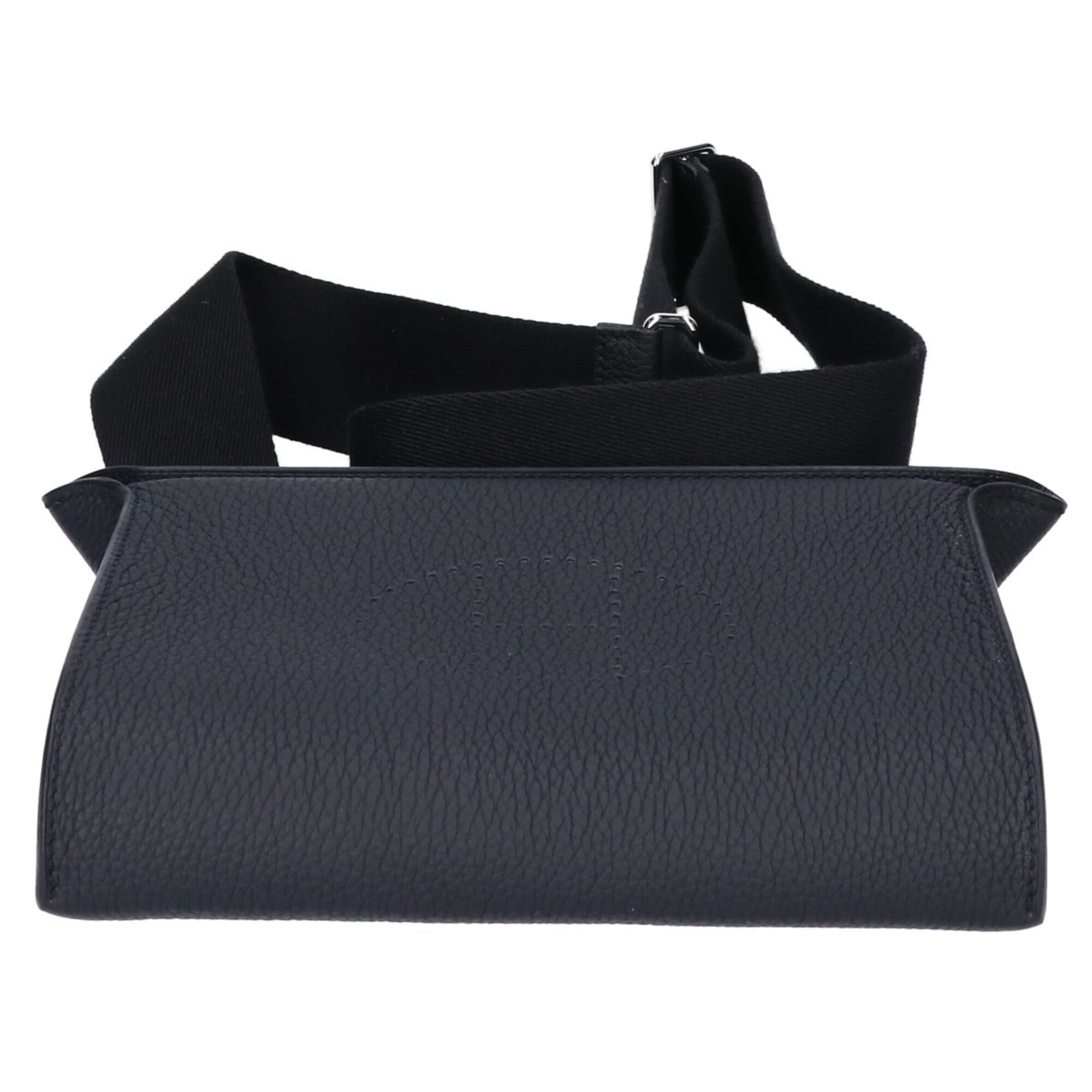 HERMES Hermes K stamp Togo Videpoche Shoulder Bag Black Silver Hardware Women's — Like New