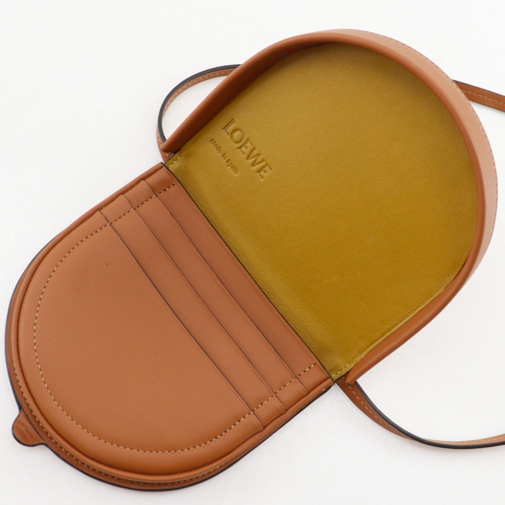 Loewe Heel Pouch Mini Shoulder Bag, Anagram Pattern, 102027, Leather, Brown, Women's — Like New