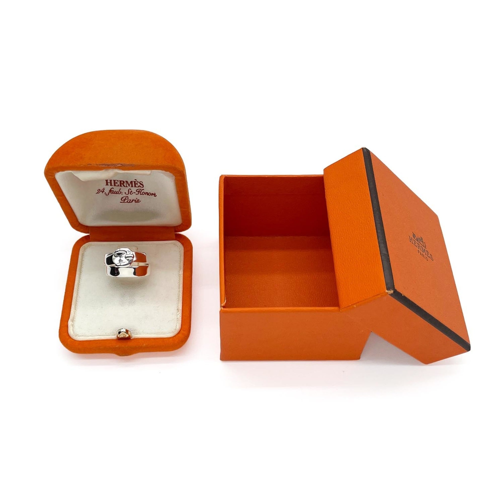 HERMES Double True Ring, SV925 7826, Silver, Women's — Like New