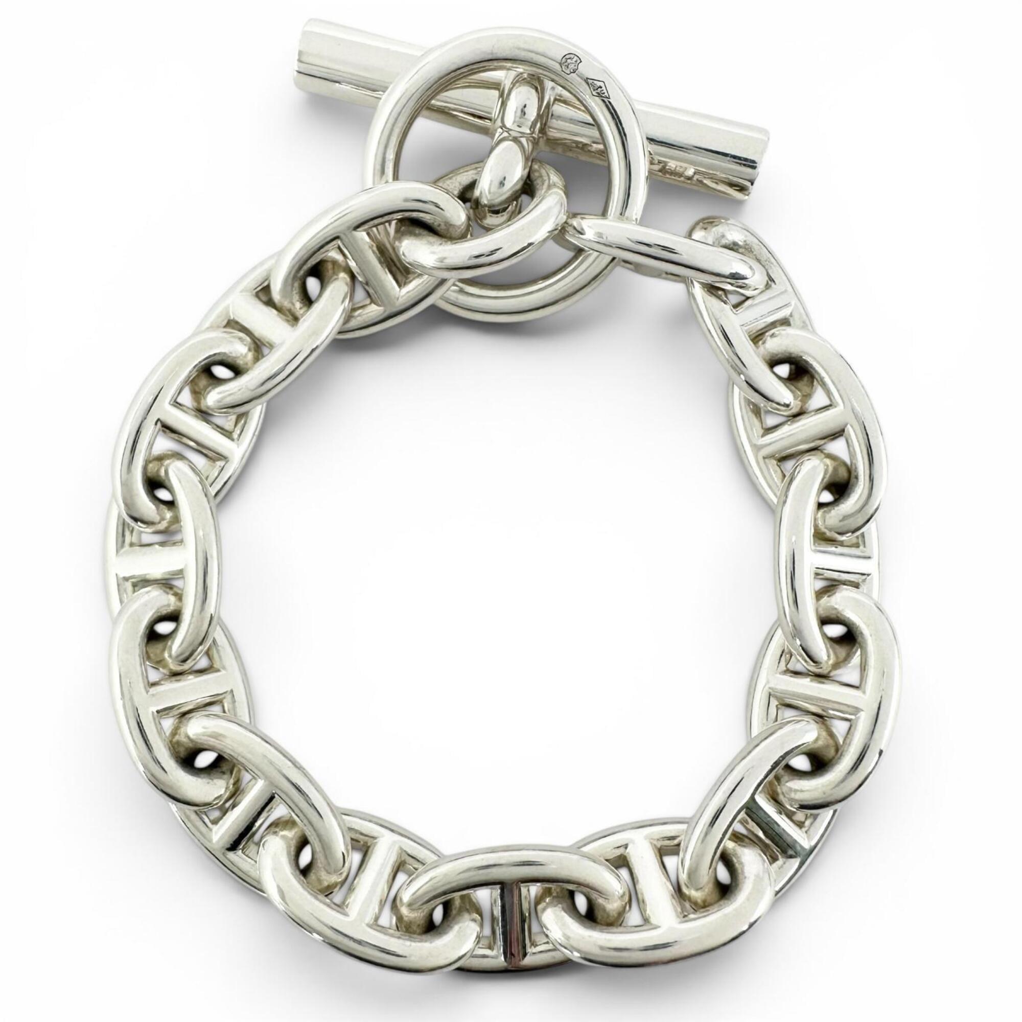 HERMES Chaine d'Ancre PM bracelet, AG925, 15 links, silver, made in France, 2025 model, weight 32.85g, women's — Like New