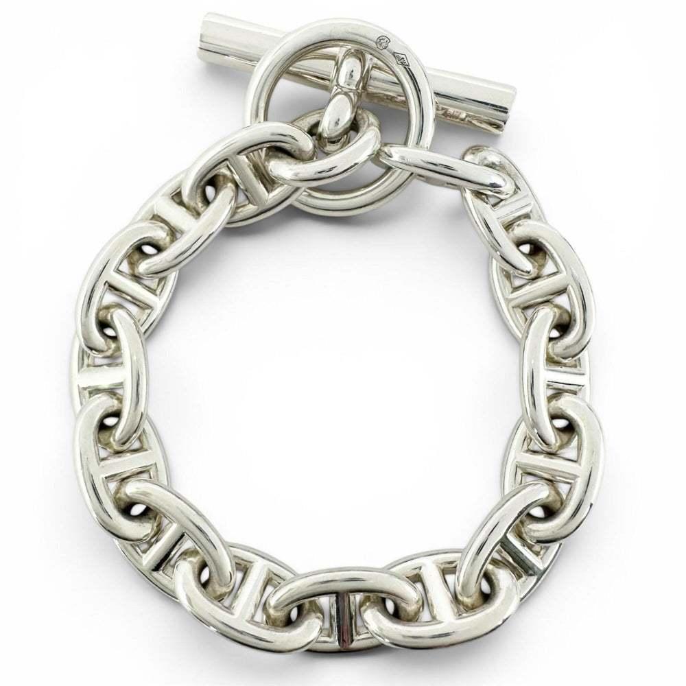 HERMES Chaine d'Ancre PM bracelet, AG925, 15 links, silver, made in France, 2025 model, weight 32.85g, women's — Like New