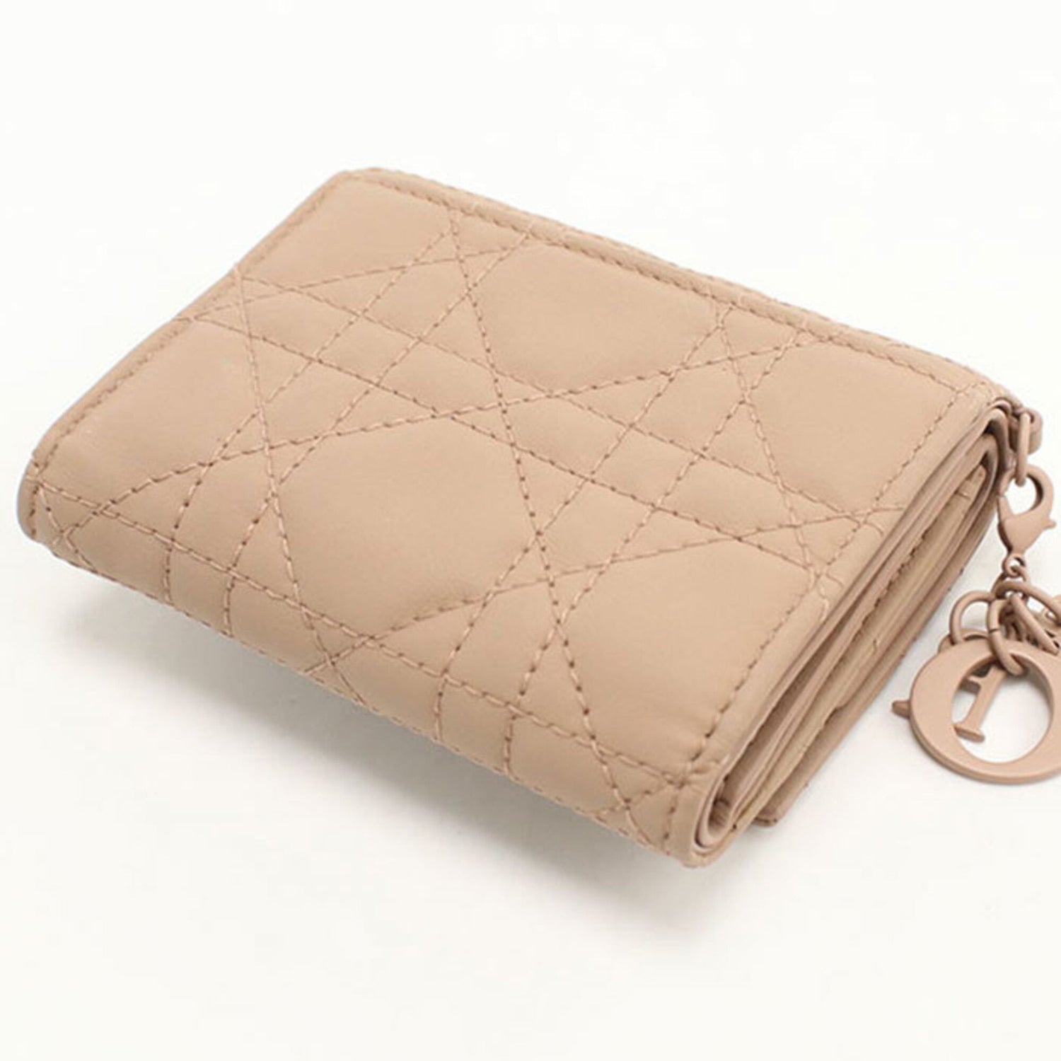Christian Dior DIOR Dior Tri-fold Wallet S0181ONMJ Lotus Women's Beige