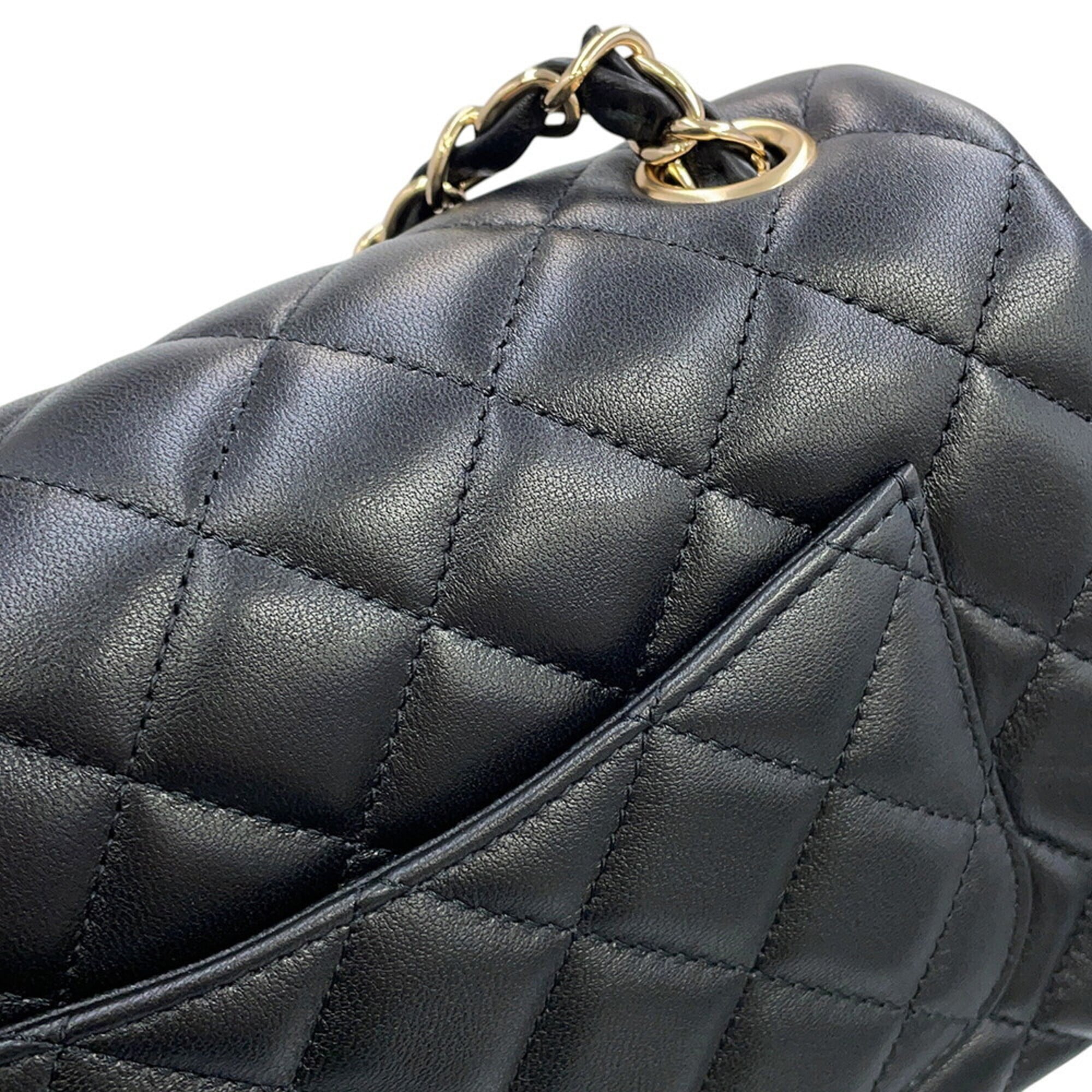 Chanel Chain Shoulder Bag Matelassé Coco Mark Lambskin A69900 CHANEL Black Handbag Women's — Like New