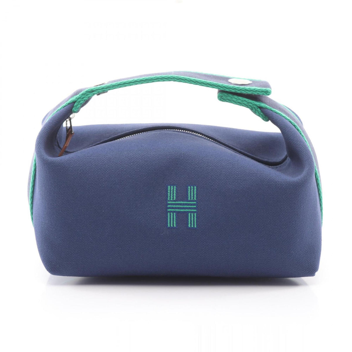 Hermes Bride à Brac PM Handbag, Canvas, Women's, Navy/Green, H104222M — New - Store Return