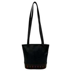 YVES SAINT LAURENT Yves Saint Laurent Cutout YSL Logo Charm Leather Semi-Shoulder Bag Black 35790 — Like New