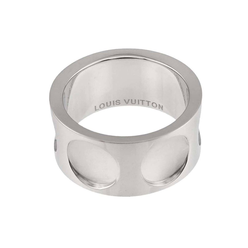 Louis Vuitton Petit Bague Empreinte Ring #53, 18K WG (White Gold 750) — Like New