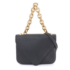 Bottega Veneta Mount 2-way Chain Hand/Shoulder Handbag, Leather, Black, 667399, Gold Hardware — Like New