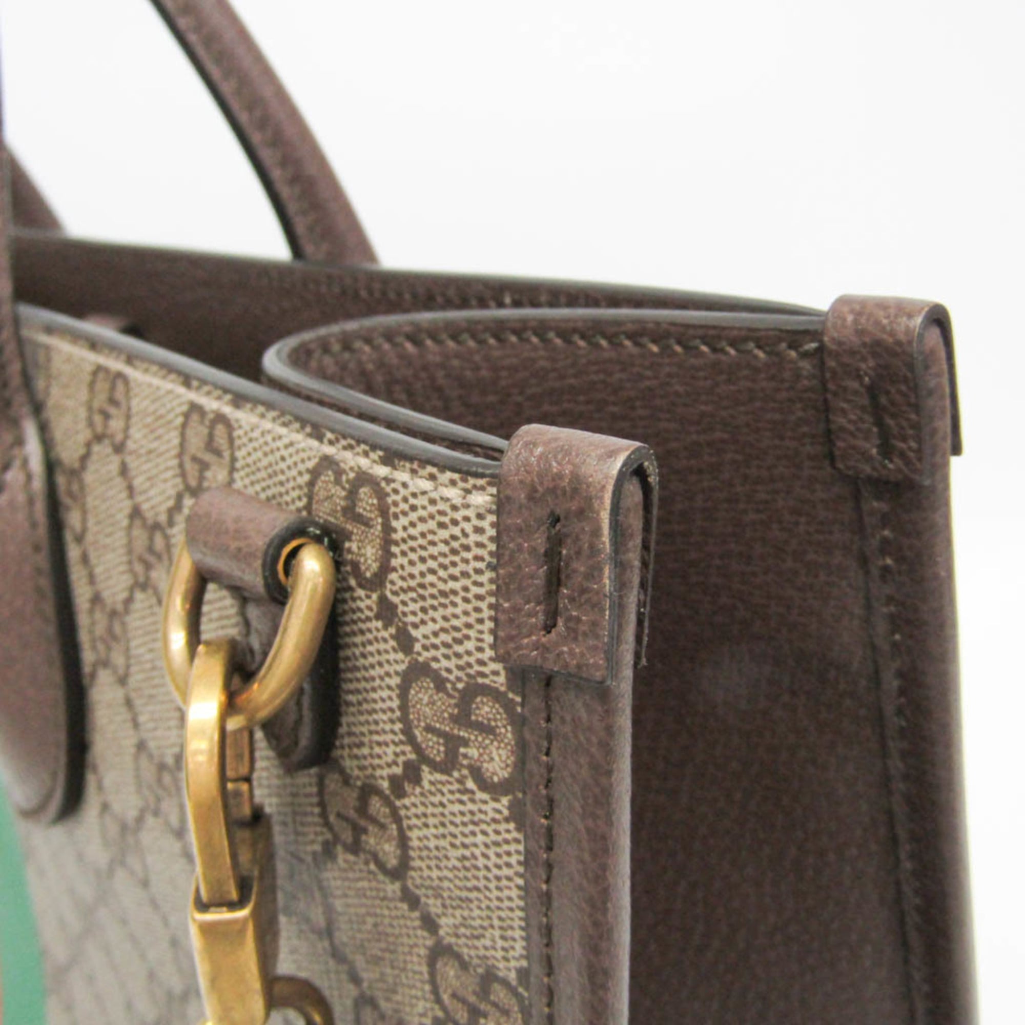 Gucci Gucci Interlocking Gucci Tiger Medium Tote 687827 Men,Women GG Supreme,Leather Shoulder Bag,Tote Bag Beige,Brown — Like New