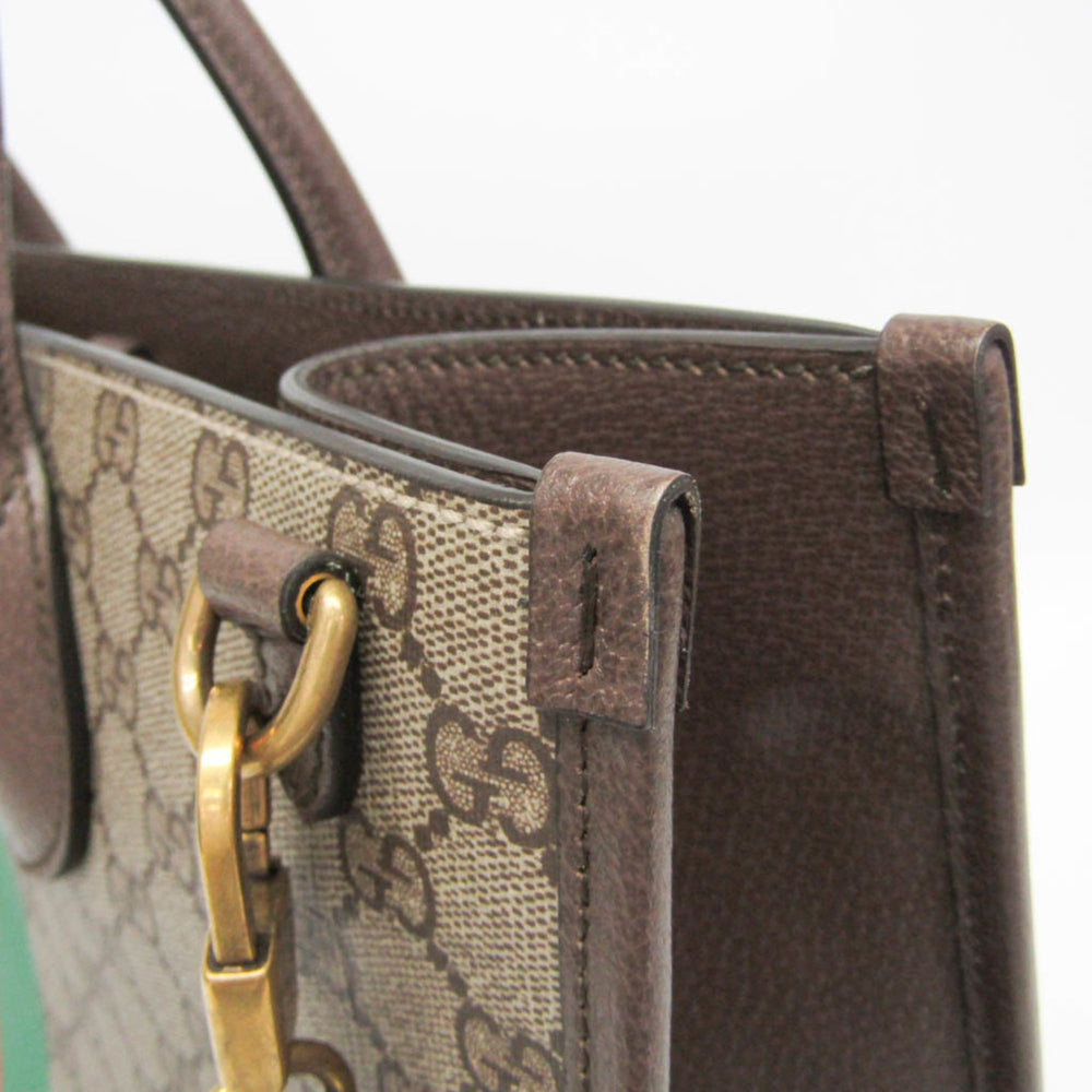 Gucci Gucci Interlocking Gucci Tiger Medium Tote 687827 Men,Women GG Supreme,Leather Shoulder Bag,Tote Bag Beige,Brown — Like New