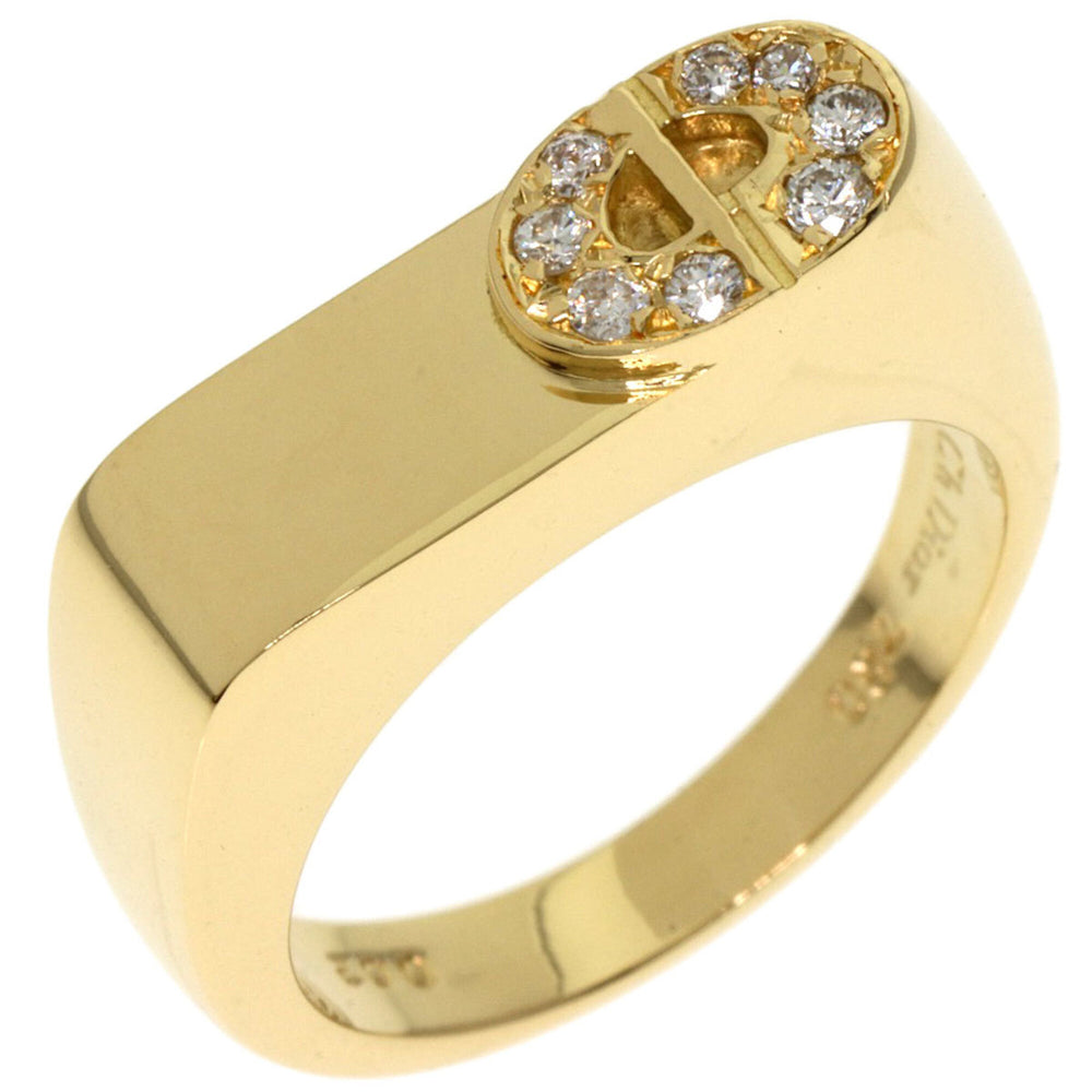 Christian Dior Dior CD Logo Diamond Ring, 18K Yellow Gold, Women's — Like New