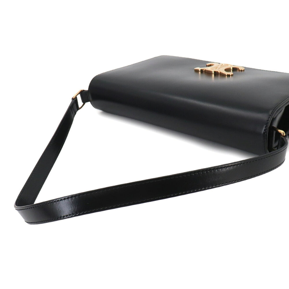 Celine Triomphe Trapeze 2-way Shoulder Clutch Handbag, Leather, Black, 199283BF4, Gold Hardware, Bag — New - Store Return