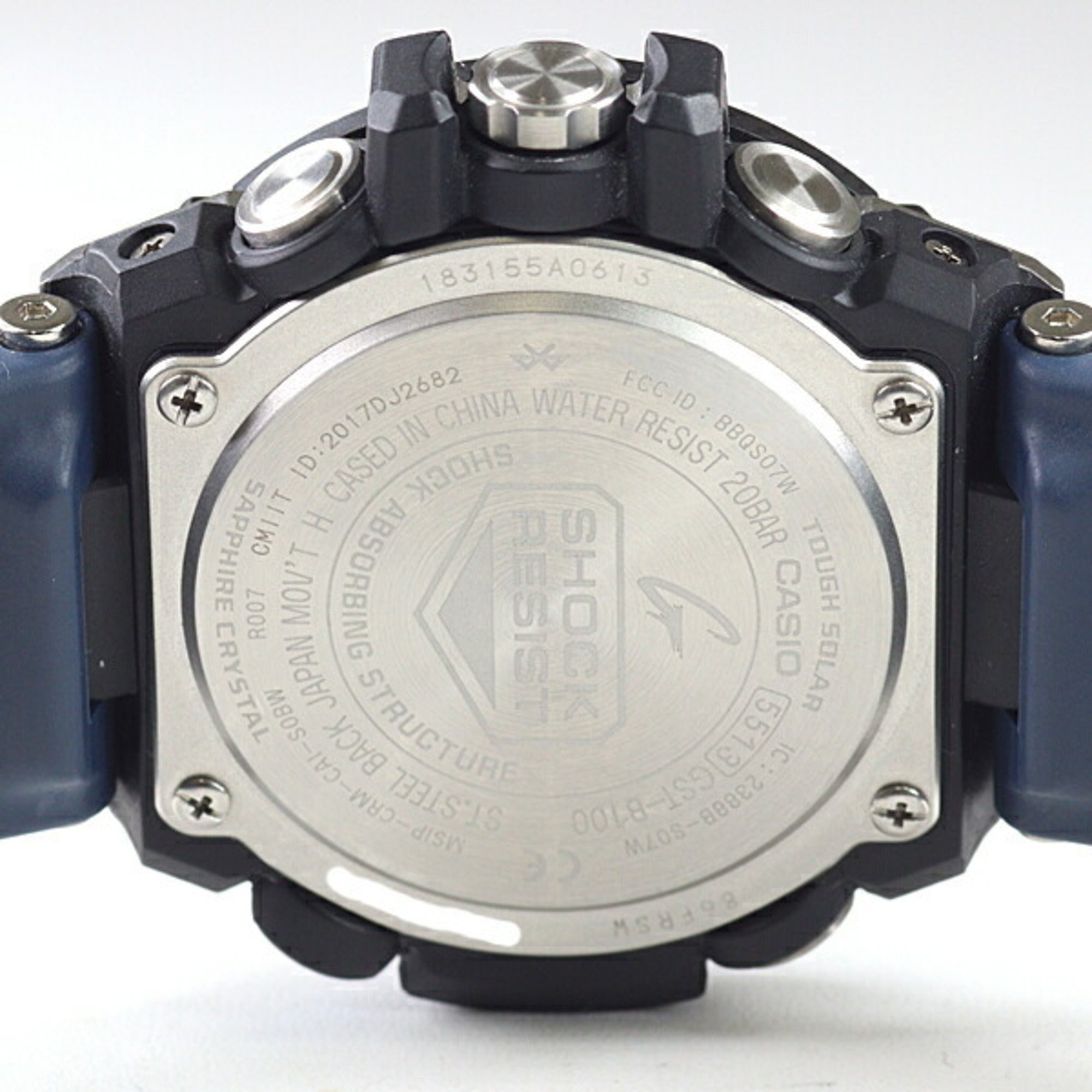 CASIO G-Shock G-STEEL GST-B100 Men's Watch, Tough Solar, 20 ATM Water Resistant, Black/Blue — Very Good