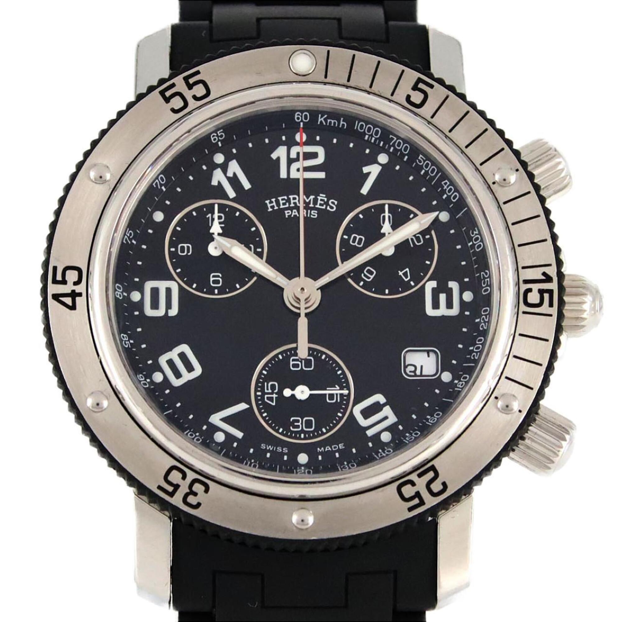 Hermes Clipper Diver Chronograph CL2.915 Stainless Steel x Rubber Quartz Watch — Good