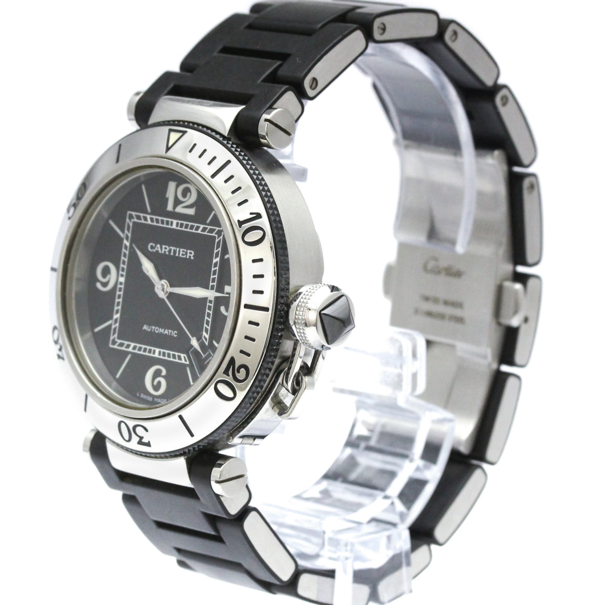 CARTIER Pasha Seatimer Steel Automatic Mens Watch W31077U2 Polished — Very Good