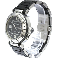 CARTIER Pasha Seatimer Steel Automatic Mens Watch W31077U2 Polished — Very Good
