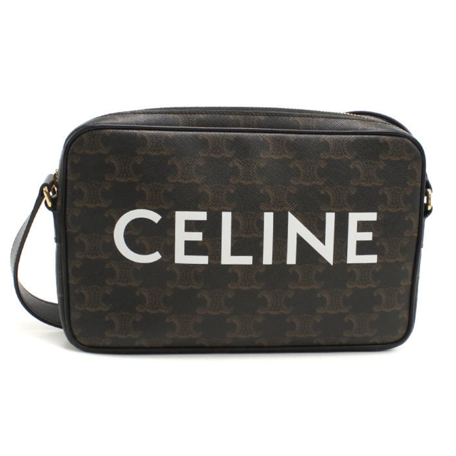 CELINE Celine Crossbody Shoulder Bag Medium Messenger Triomphe Canvas Women's Brown