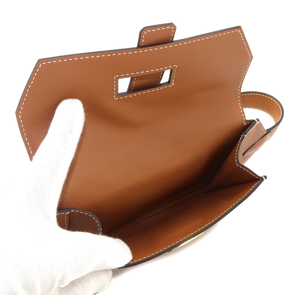 Hermes Elan Pocket 24 Belt Waist Handbag Pouch Body Swift Gold XS B Stamp — New - Store Return