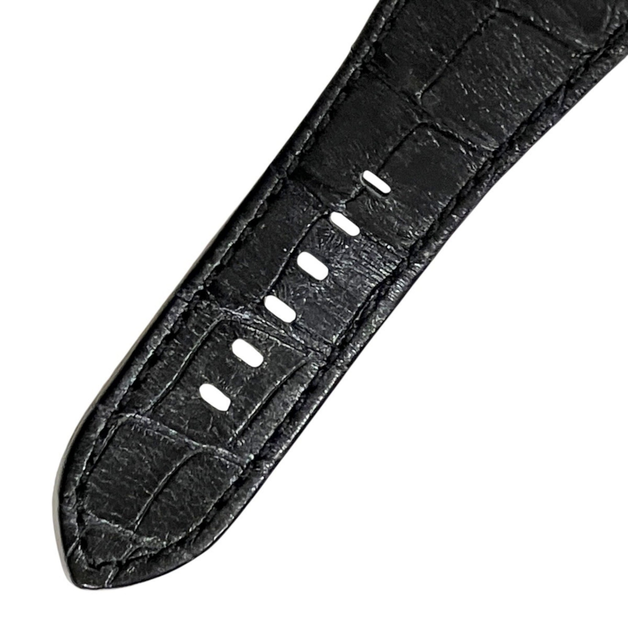 Bulgari Daniel Roth Chronosprint Watch, Total Weight 147.3g, Stainless Steel, Genuine Leather Strap, Quartz Movement, Black Dial, BRE56BSLDCHS — Very Good