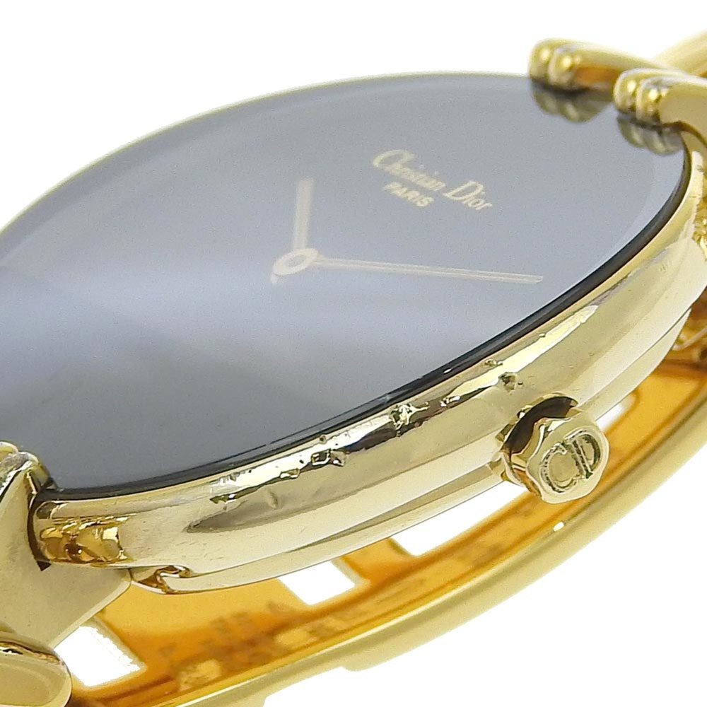 Christian Dior Bakira Watch D46-154-4 Gold Plated Quartz Analog Display Black Dial Women's I120224009 — Good