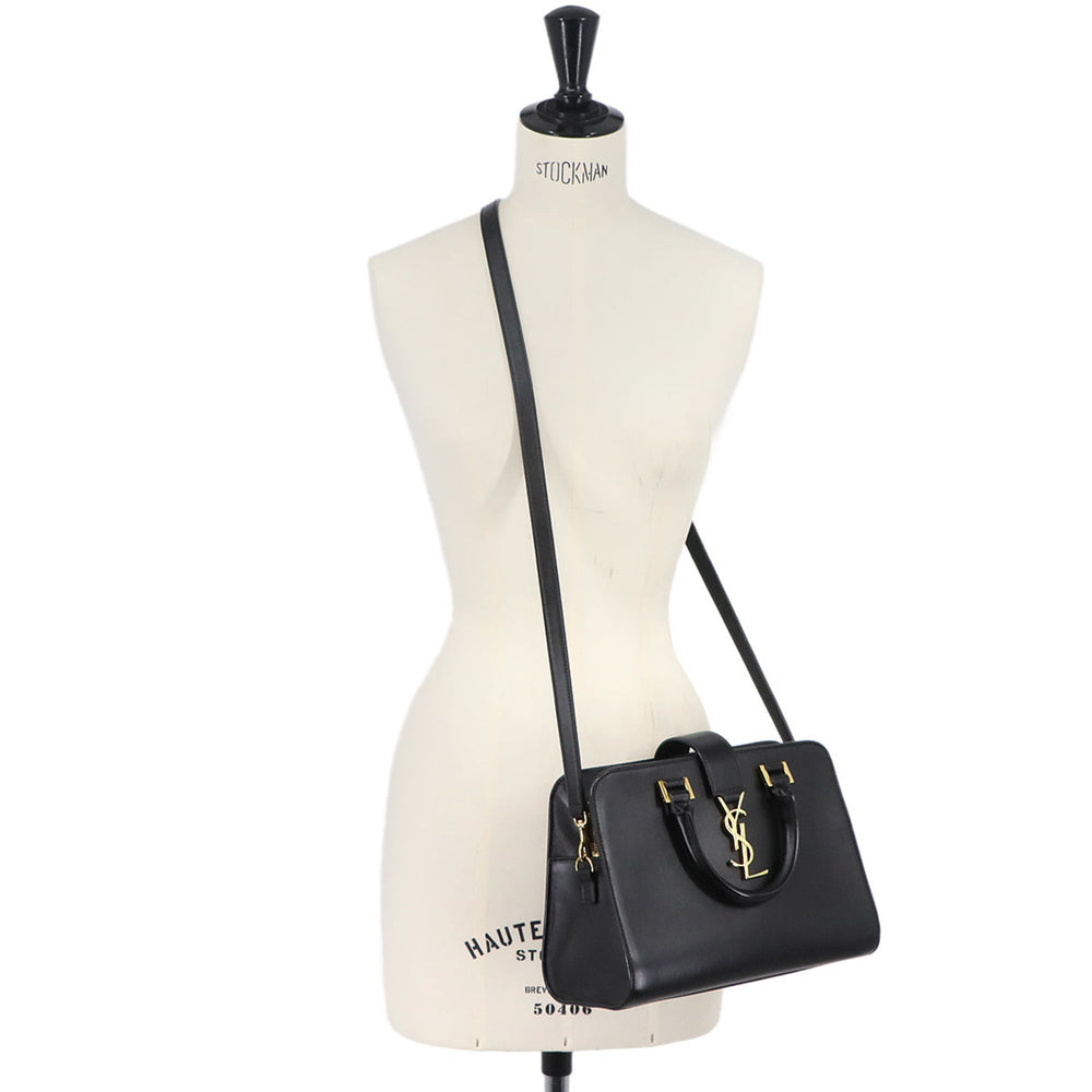 Saint Laurent Baby Cabas 2-way Hand/Shoulder Handbag, Leather, Black, 472466 — Like New