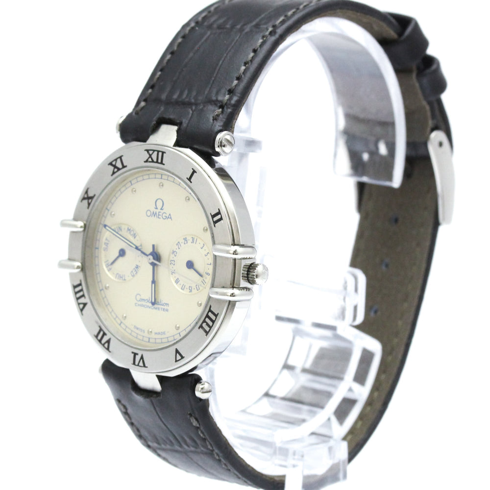 OMEGA Constellation Day Date Steel Quartz Mens Watch 198.0155 Polished — Very Good