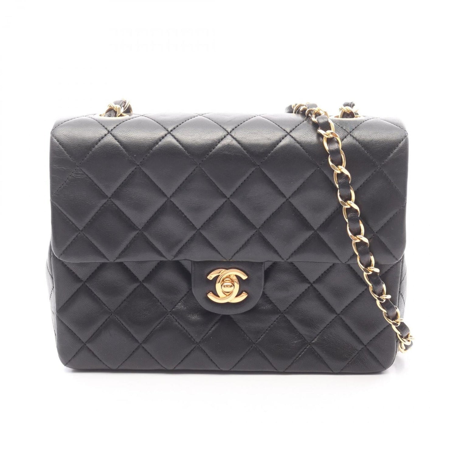 Chanel Mini Matelassé 20 Shoulder Bag/Handbag, Lambskin Leather, Women's, Black