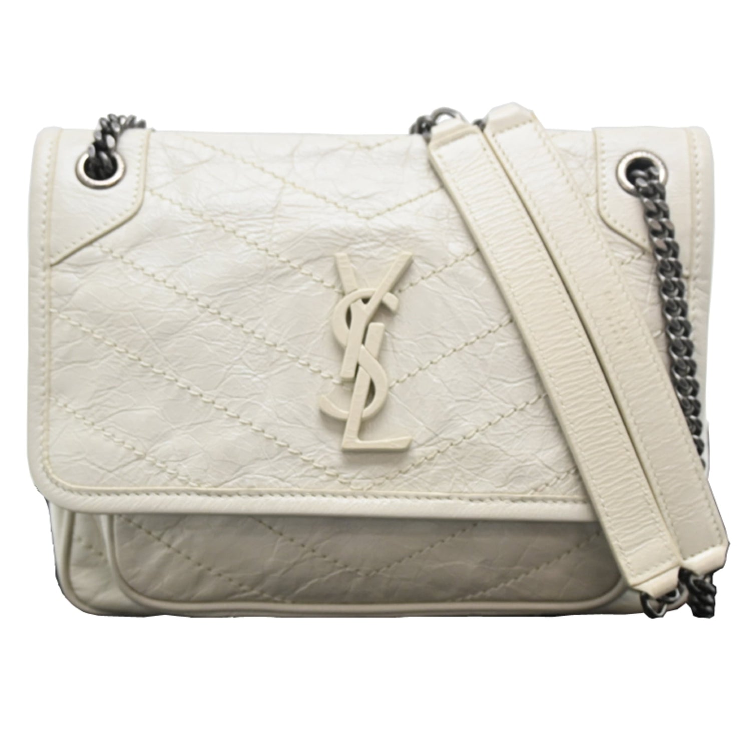Saint Laurent Niki Baby Women's Shoulder Bag 633160 Leather Ivory